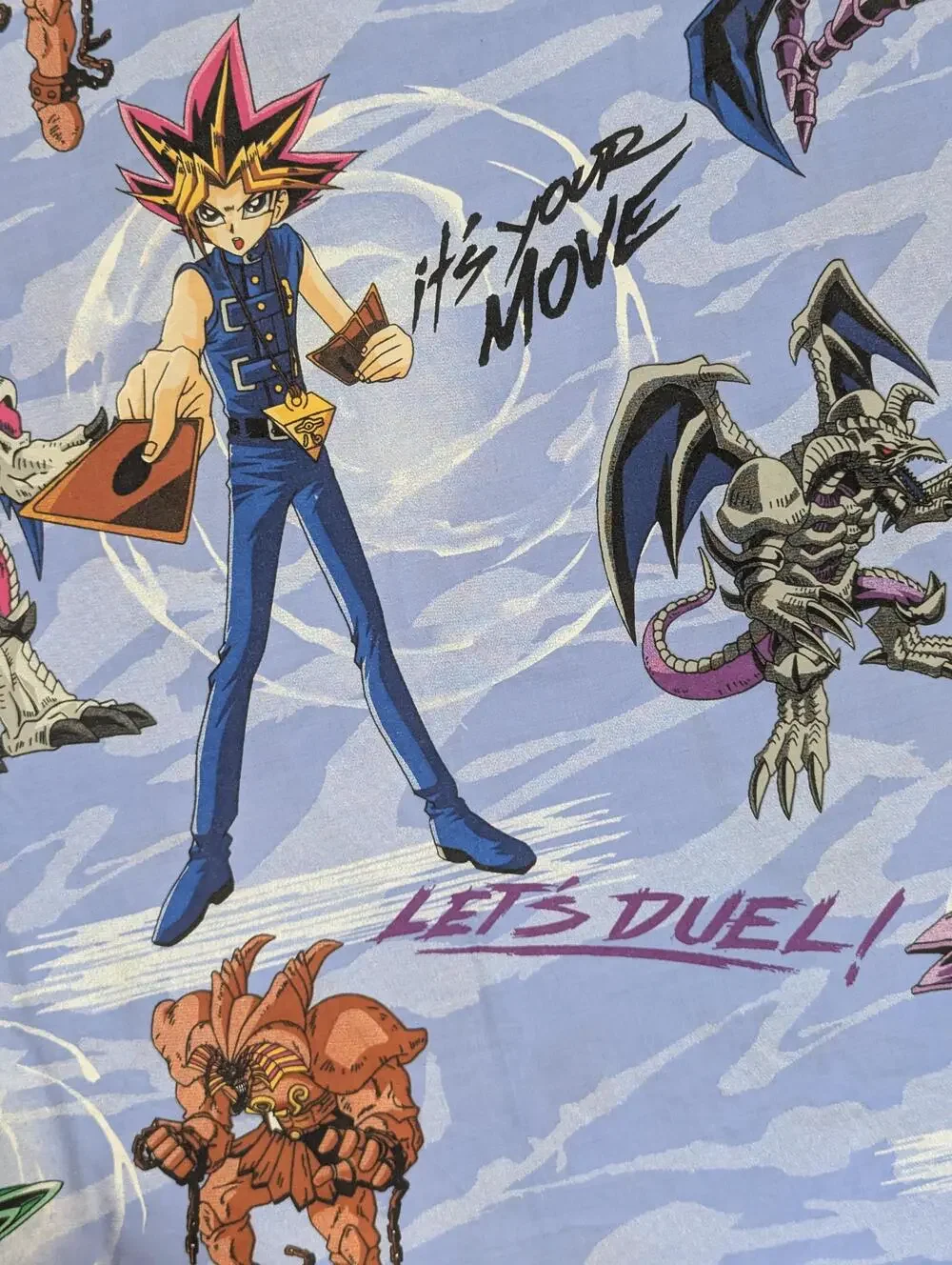 Franco Twin Flat Sheet Blue Yu-Gi-Oh Yugi Dark Magician Blue-Eyes Exodia Kids
